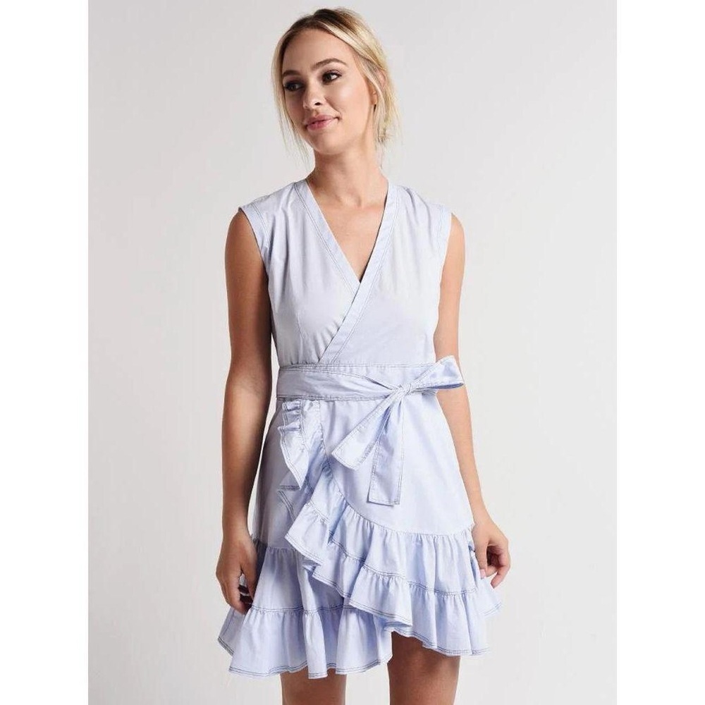 NWT- Rebecca Taylor Sleeveless Poplin Wrap Dress
